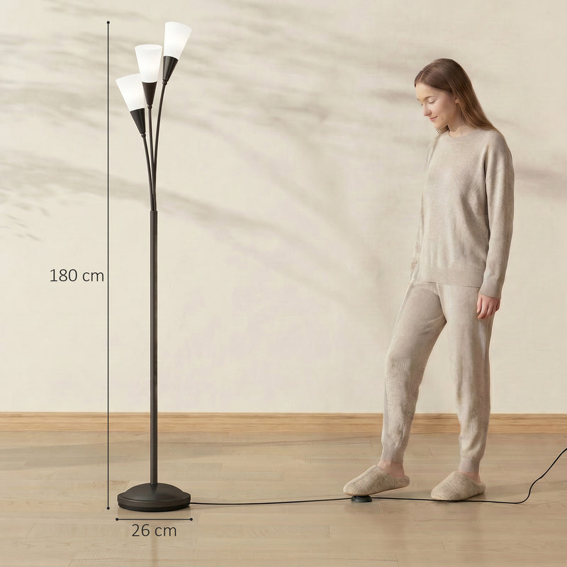 Floor Lamp with Foot Switch for Easy Room Lighting and Wide Coverage White Black