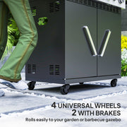 Black 4+1 Burner Gas BBQ Grill with Clear View Lid and Side Table for Outdoor Cooking by Outsunny