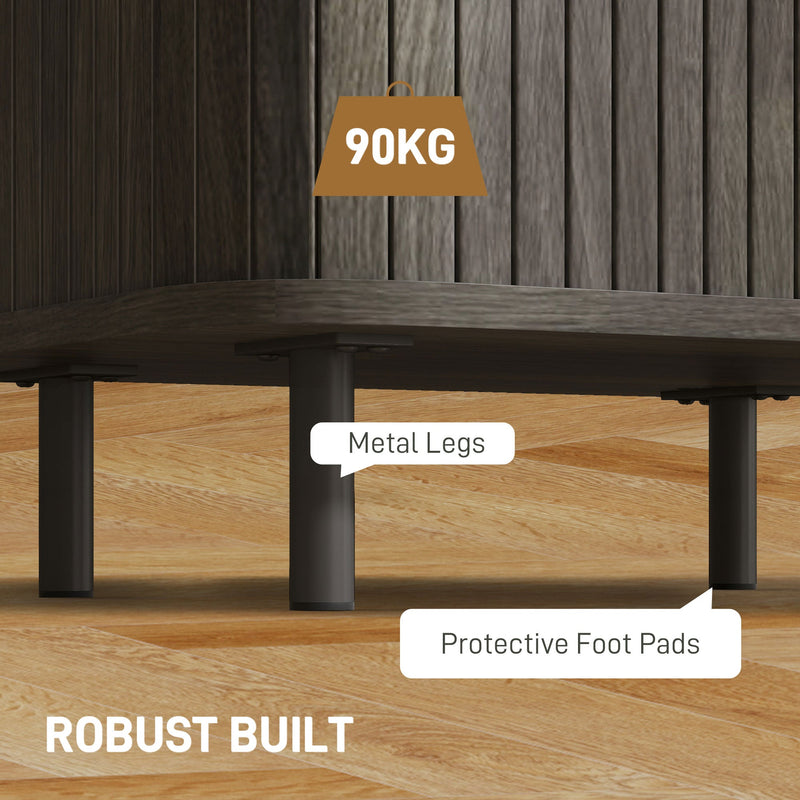 Bedside Table Sliding Door Grey - detail 4