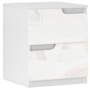 White High Gloss Bedside Table With 2 Drawers by HOMCOM
