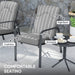 Grey 3 Piece Garden Bistro Set with Recliner Chairs and Cushions by Outsunny