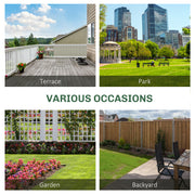 Grey Convertible 2 to 3 Seater Garden Bench Fir Wood Outdoor Seating by Outsunny
