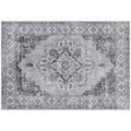 Large Vintage Flannel Area Rug Non Slip Washable Carpet for Living Room or Bedroom Grey