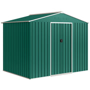 Metal Garden Shed with Sliding Doors and Weatherproof Storage for Tools and Equipment Green Outsunny