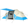 Inflatable Family Camping Tent with Quick 5 Minute Setup and Two Private Bedrooms Sky Blue
