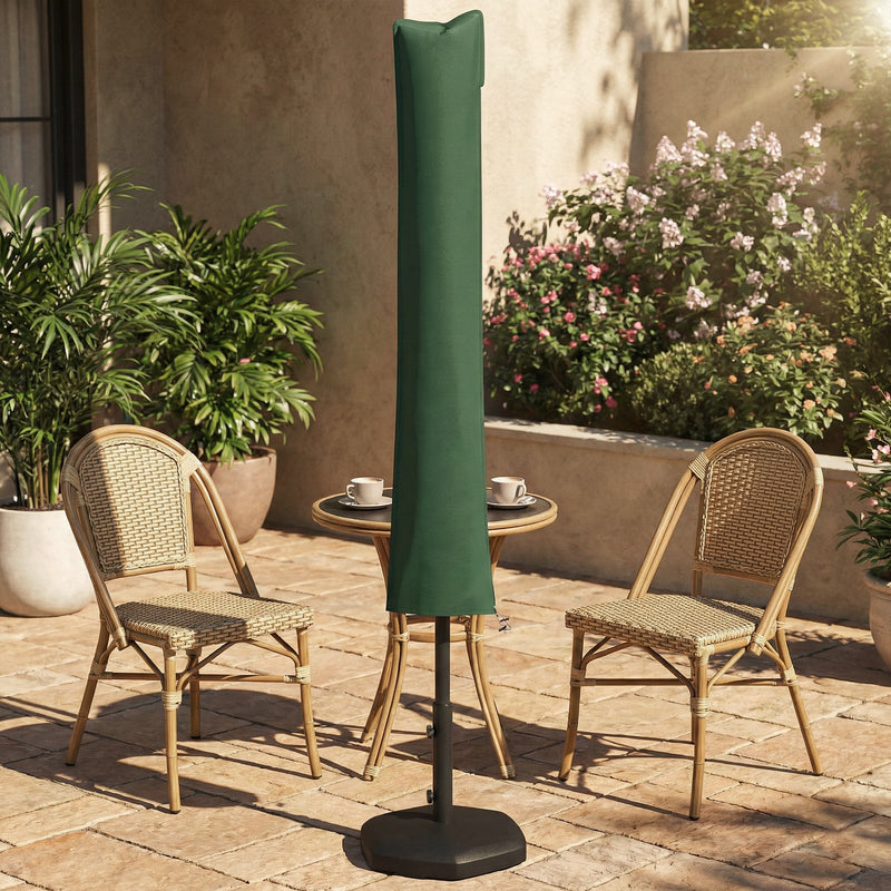 Umbrella Cover Waterproof Protection for Garden Parasol with Zip and Buckle Green Outsunny
