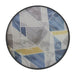 Round 60cm Garden Table with Printed Glass Top Ideal for Outdoor Dining Multicolour