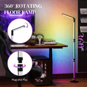 LED Colour Changing Corner Floor Lamp with RGB Music Sync and Remote Control by HOMCOM