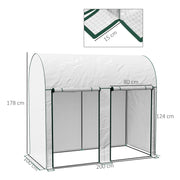 Walk In Garden Greenhouse With Zipped Doors For Plant Protection 200 x 100cm White
