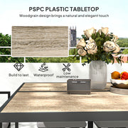 Nine Piece Garden Dining Set with Steel Frame in Grey by Outsunny