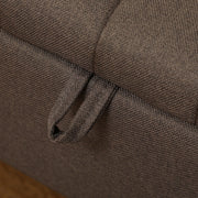Linen Look Storage Ottoman Bench With Hidden Compartment For Bedroom or Hallway Dark Brown