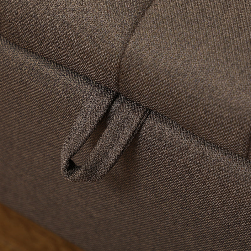 Linen Look Storage Ottoman Bench With Hidden Compartment For Bedroom or Hallway Dark Brown