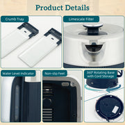 Kettle and Toaster Set for Fast Breakfasts and Hot Drinks Dark Blue and Silver AOSOM
