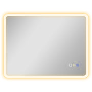 Backlit LED Bathroom Mirror 60 x 80 cm with Bluetooth and Demister in Silver Tone