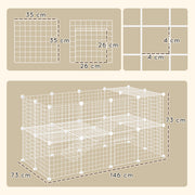 36 Panel Pet Playpen Metal Wire Fence for Small Animals Indoor and Outdoor Use White
