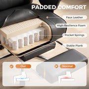 Ergonomic Office Chair With Recline and Footrest for All Day Back Support Black Homcom