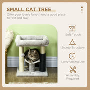 Cat Tree Tower With Scratching Posts Bed Perch Self Groomer And Toy For Indoor Cats Grey