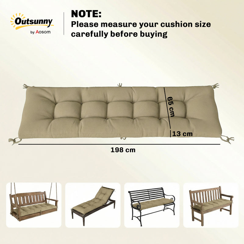 Sun Lounger Cushion with Full-Length Support and Water-Repellent UV Fabric Sand