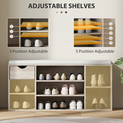 Grey Shoe Storage Bench With Cushioned Seat Ideal For Hallway Or Bedroom Organisation