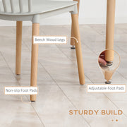 5 Piece Dining Table Set with Space Saving Design and Wood Legs for Small Kitchens Grey