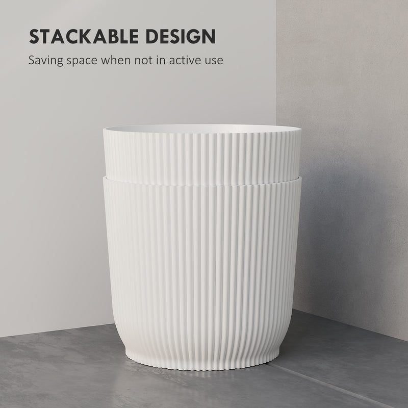 Set of Two 22cm White Planters Lightweight and Weather Resistant by Outsunny
