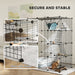 Large 4 Tier DIY Cat Cage with Hammock Ramps and 5 Doors for Indoor Use by PawHut