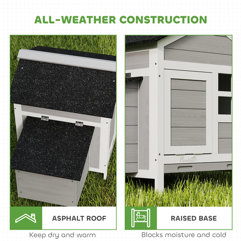 Wooden Outdoor Chicken Coop for 1–2 Chickens or Small Pets with Raised Weatherproof Design Grey