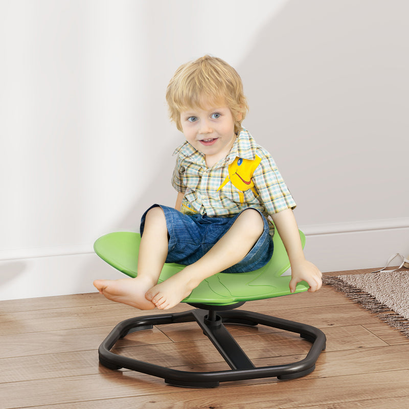 Butterfly Shaped Kids Swivel Chair for Sensory Play and Balance Training Green AOSOM