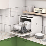 Compact Tabletop Dishwasher with 6 Wash Programs Ideal for Small Kitchens White