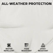 Garden Seat Cushions Set of 6 for Comfortable Outdoor Chairs Removable Covers Cream White Outsunny