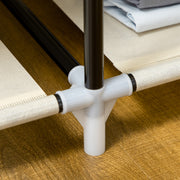 Cream White Fabric Portable Wardrobe with 6 Shelves and Hanging Rail by HOMCOM