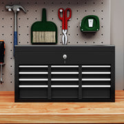 Steel Tool Chest With Six Lockable Drawers Ideal for Garage or Workshop Black