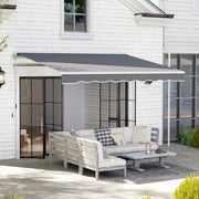 Dark Grey Manual Retractable Awning 2.5 x 2m UV Resistant Sun Shade by Outsunny
