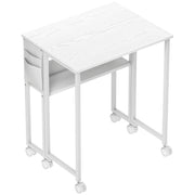 White Drop Leaf Writing Desk 63 cm Compact Space Saving Home Office Workstation