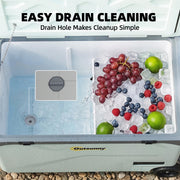 Camping Fridge with Wheels and Bluetooth Control for Fresh Food and Drinks 42.5L Green AOSOM