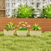 Set of 3 Self Watering Rectangular Planters 27cm with Water Level Window by Outsunny