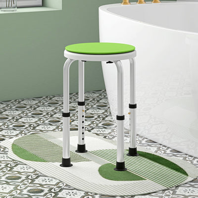 Height Adjustable Swivel Shower Chair With Non Slip Feet For Elderly And Disabled, Green