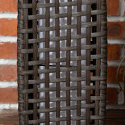 Grey Rattan Solar Garden Lantern with Auto On Off LED Light for Patio or Lawn Use