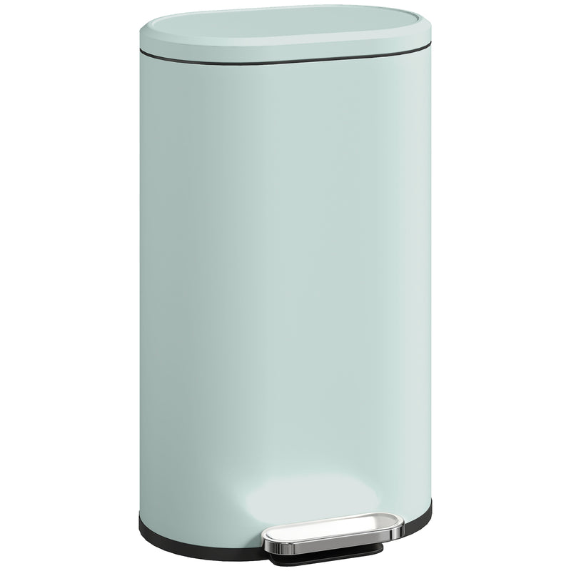 Green 30 Litre Curved Kitchen Bin with Soft Close Lid Ideal for Home or Office Use