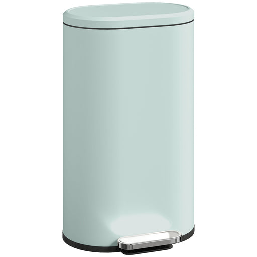 Green 30 Litre Curved Kitchen Bin with Soft Close Lid Ideal for Home or Office Use