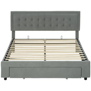 King Size Ottoman Bed Frame With Storage Drawer Ideal For Bedrooms Grey
