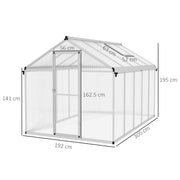 Large Walk In Greenhouse with Aluminium Frame for Growing Plants and Vegetables Green