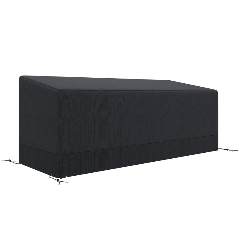 Black Rectangular Patio Furniture Cover for 3 Seater Sofa Water UV Resistant 600D Oxford by Outsunny