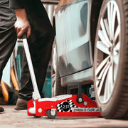 Low Profile Hydraulic Trolley Jack for Easy Vehicle and Equipment Lifting 2.5 Ton Red AOSOM