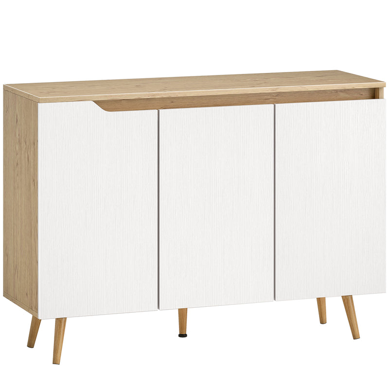 Sideboard Storage Cabinet with Adjustable Shelves for Organising Dining Room Essentials Oak White