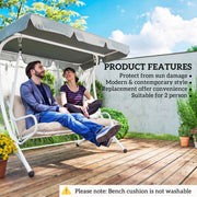 Outdoor Bench Cushion for 2 Seater Benches and Swing Chairs Water Resistant Khaki AOSOM