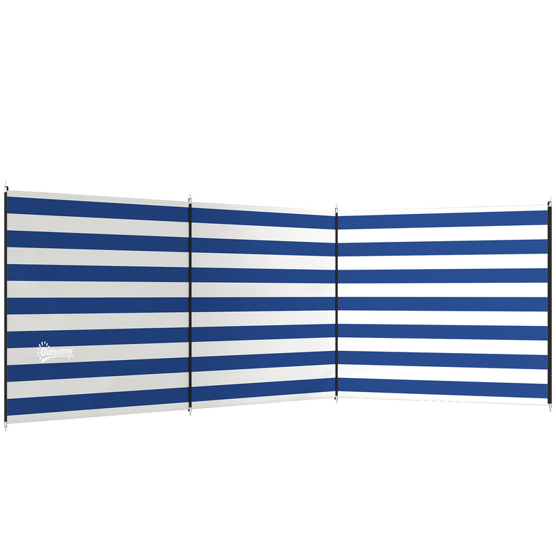 Windbreak Shelter for Camping and Beach with Easy Setup and Carry Bag Dark Blue White