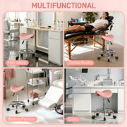 Ergonomic Saddle Stool for Home Office or Salon with Adjustable Height Pink AOSOM