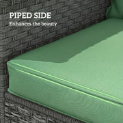 Garden Chair Cushion Set for Lasting Outdoor Comfort with Removable Washable Covers Green Outsunny