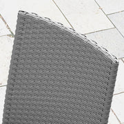 Set of Four Dark Grey Armless Rattan Garden Chairs With Cushions Weather Resistant by Outsunny